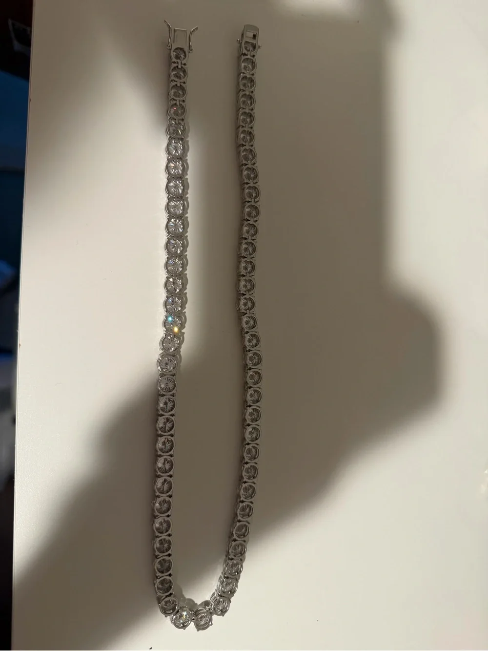 Iced out moissanite tennis chain